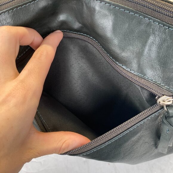 Great American 100% LeatherExterior  Black Crossbody Purse Shoulder Bag - Picture 11 of 15